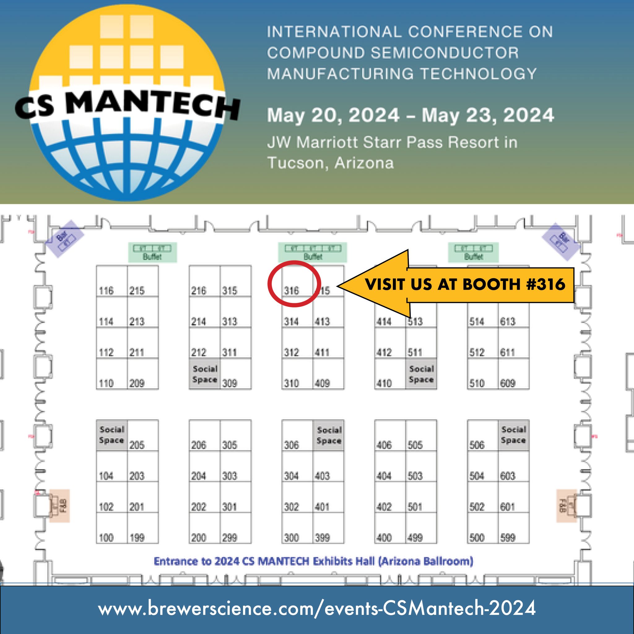 CS Mantech 2024 Visit Brewer Science at Booth 316 Brewer Science